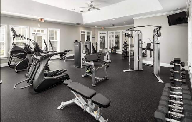 Modern Fitness Center at Abberly Green Apartment Homes, North Carolina