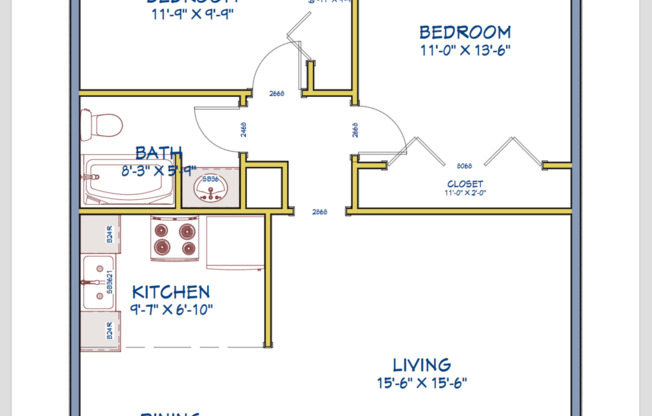 2 beds, 1 bath, 750 sqft, $1,165, Unit 108 SE 6th #7