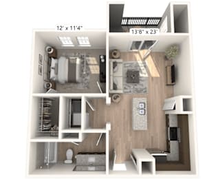 1 bed, 1 bath, 650 sqft, $1,258