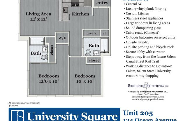 2 beds, 2 baths, 882 sqft, $2,550, Unit 205