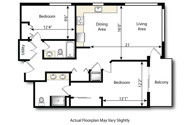 2 beds, 2 baths, 1,091 sqft, $2,750, Unit 407