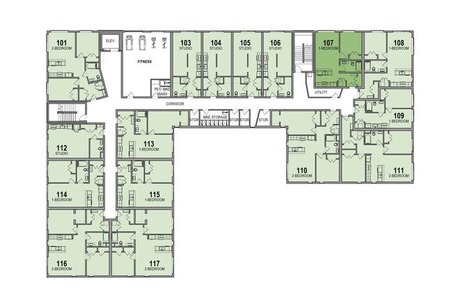 1 bed, 1 bath, 464 sqft, $1,895, Unit 207