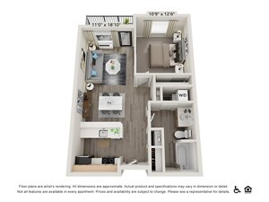 1 bed, 1 bath, 646 sqft, $1,720