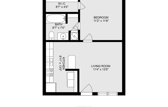 1 bed, 1 bath, 515 sqft, $915, Unit 5