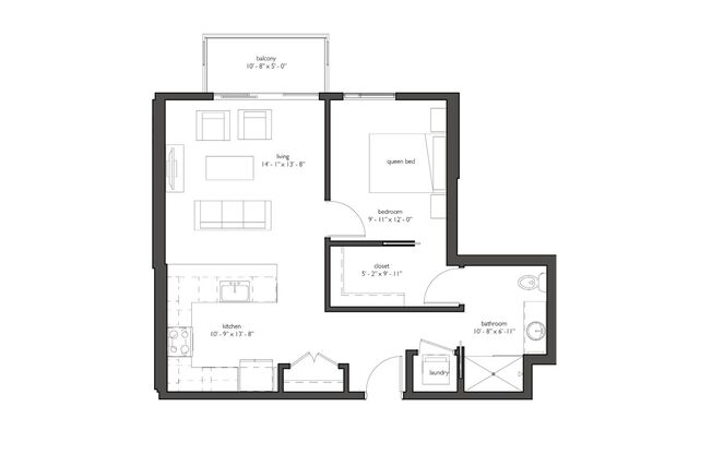 1 bed, 1 bath, 744 sqft, $1,501, Unit 316