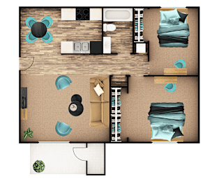 2 beds, 1 bath, 807 sqft, $1,130