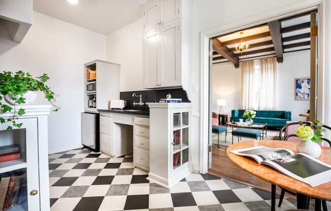 Kitchen And Dining at Villa Carlotta – Furnished Apartments, Los Angeles, CA