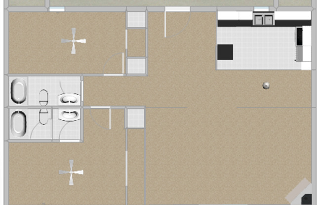 2 beds, 2 baths, 1,500 sqft, $1,374, Unit 45