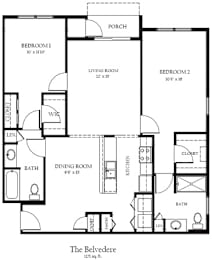 2 beds, 2 baths, 1,171 sqft, $1,950