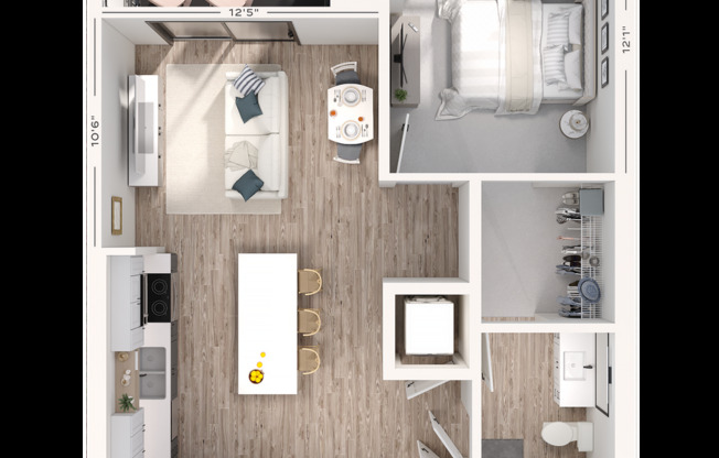 1 bed, 1 bath, 642 sqft, $1,775, Unit 503