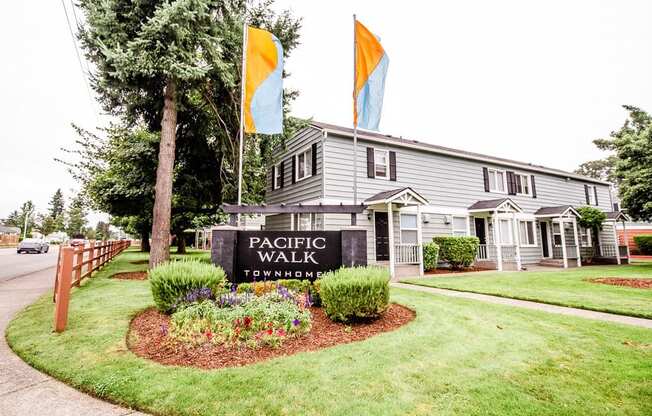 Sign and Front Exterior at Pacific Walk, Lakewood, Washington