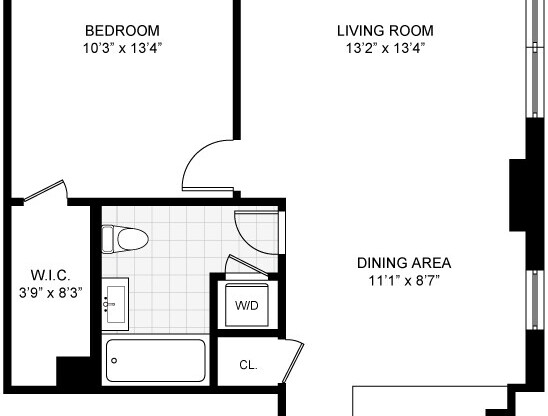 1 bed, 1 bath, 697 sqft, $4,500, Unit 7C