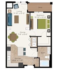 1 bed, 1 bath, 767 sqft, $1,189