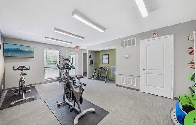 the gym at the preserve apartments at The Avalon Apartment Homes, Missouri, 63017 