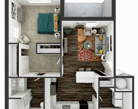 1 bed, 1 bath, 763 sqft, $1,300