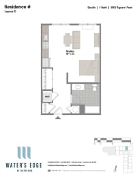 Studio, 1 bath, 593 sqft, $2,010