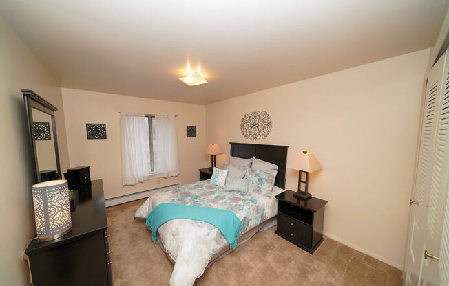 Lavish Bedroom With Ample Storage at Fairlane Apartments, Springfield, MI, 49037