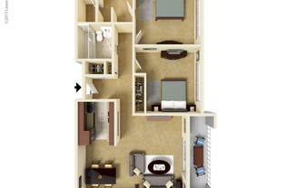 2 beds, 2 baths, 1,050 sqft, $1,705
