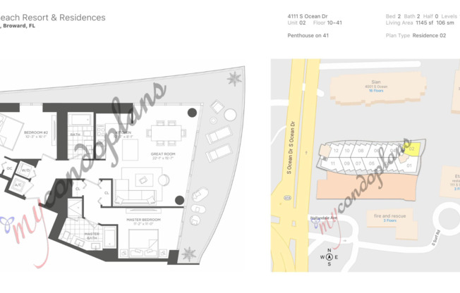 2 beds, 2 baths, $7,500, Unit # 3302