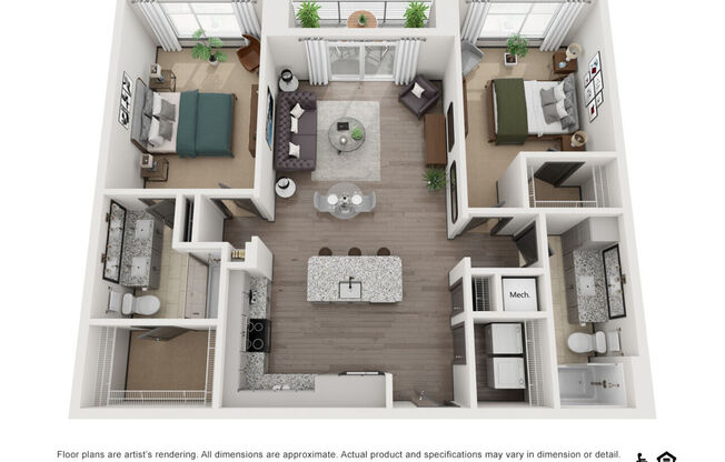 2 beds, 2 baths, 1,189 sqft, $2,209