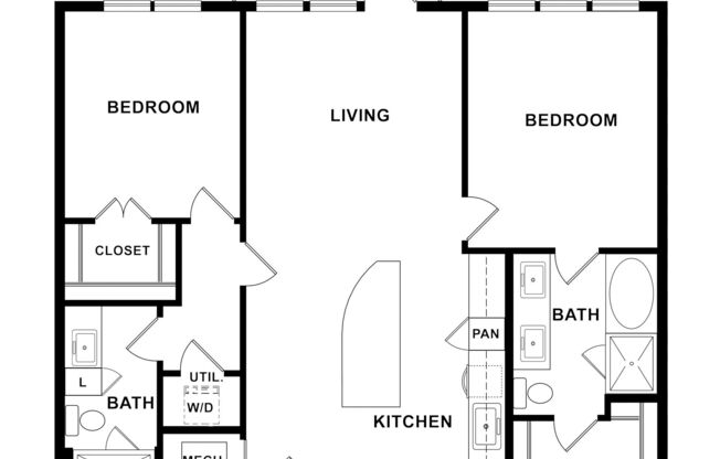 2 beds, 2 baths, 1,121 sqft, $1,965