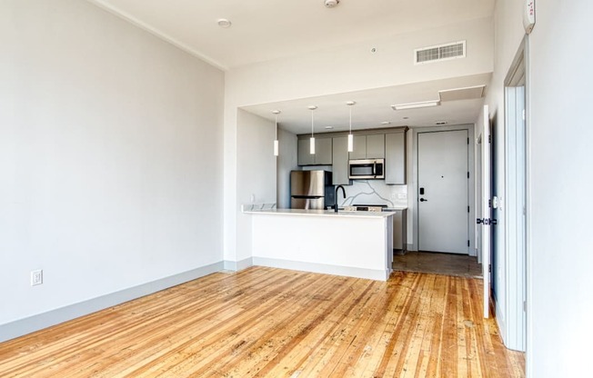 Wood Floor Living Room at Residences at Richmond Trust, Virginia