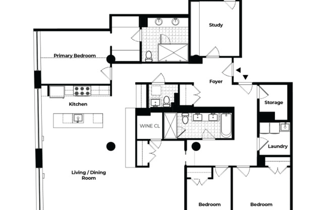 3 beds, 3.5 baths, 2,447 sqft, $30,000, Unit 10FG