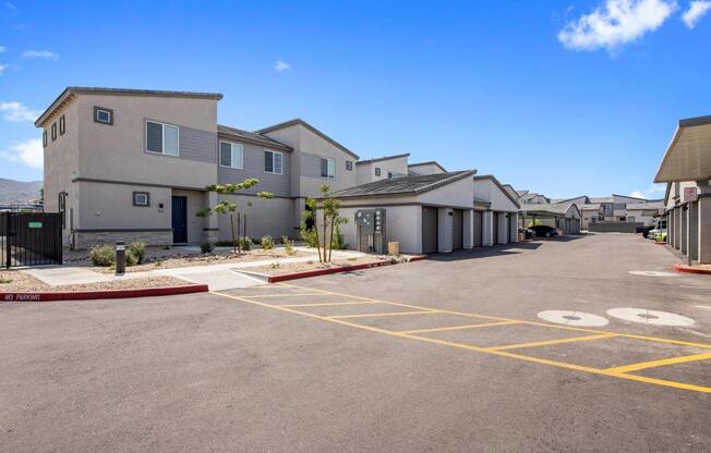 Townhome and garage exterior
