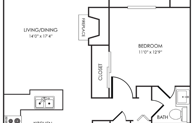 1 bed, 1 bath, 663 sqft, $1,880