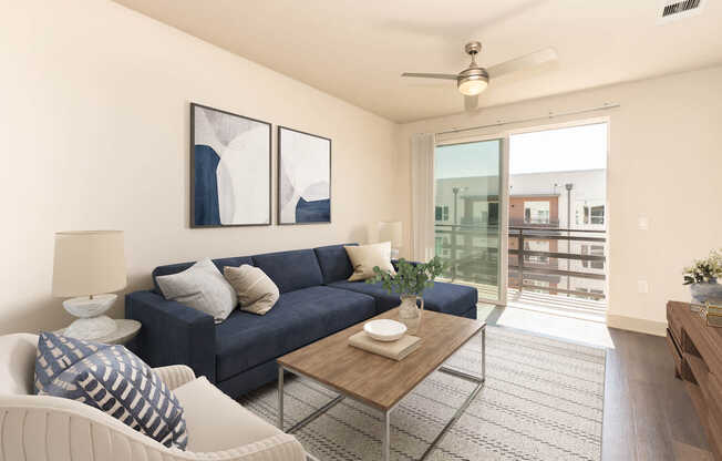 Living Room with Balcony and Hard Surface Flooring