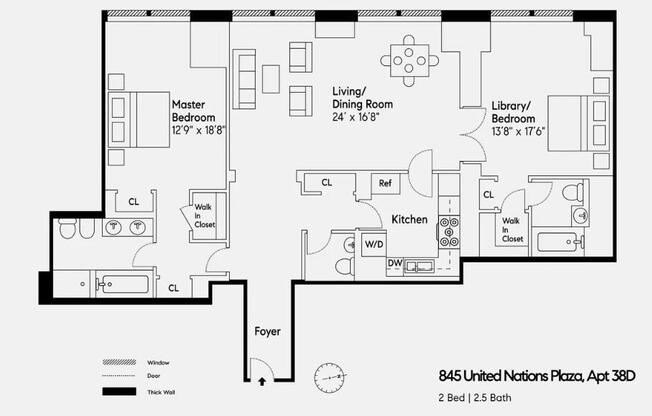 2 beds, 2.5 baths, 1,613 sqft, $11,000, Unit 38D