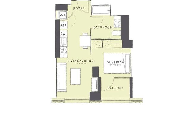 Studio, 1 bath, 450 sqft, $2,271, Unit 2705