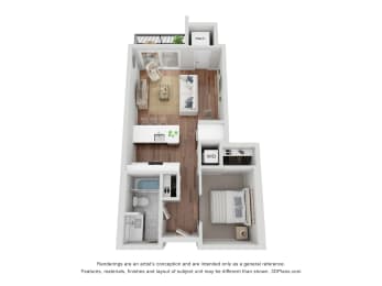 1 bed, 1 bath, 656 sqft, $1,419