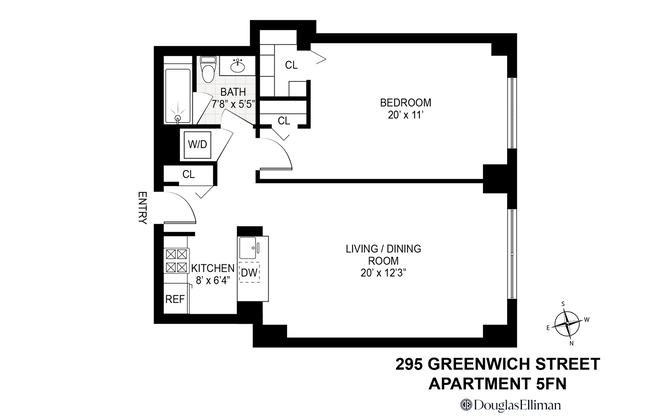 1 bed, 1 bath, 649 sqft, $6,500, Unit 5FN