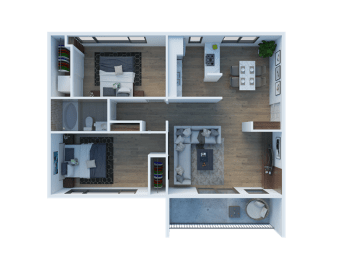 2 beds, 1 bath, 876 sqft, $1,667