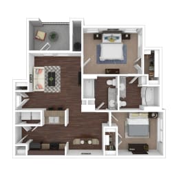 2 beds, 2 baths, 969 sqft, $1,462