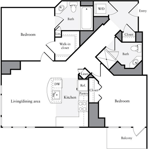 2 beds, 2 baths, 960 sqft, $4,700, Unit 24D