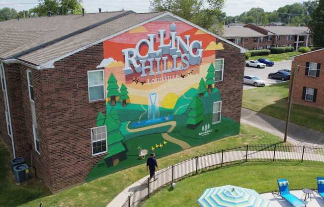 a mural is painted on the side of a building