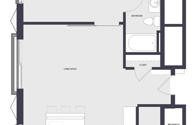 1 bed, 1 bath, 848 sqft, $1,553