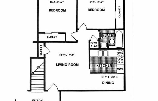 2 beds, 1 bath, 891 sqft, $1,358