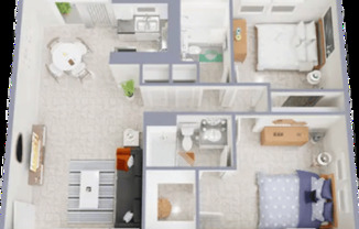 Large 2 bed 2 bath