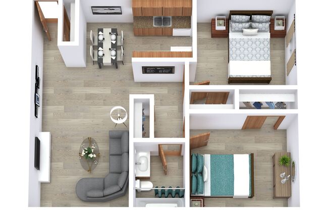 2 beds, 1 bath, 950 sqft, $1,299, Unit 707-305