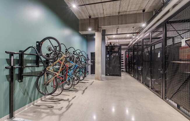 A bike rack with many bikes on it.