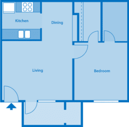 1 bed, 1 bath, 520 sqft, $1,005