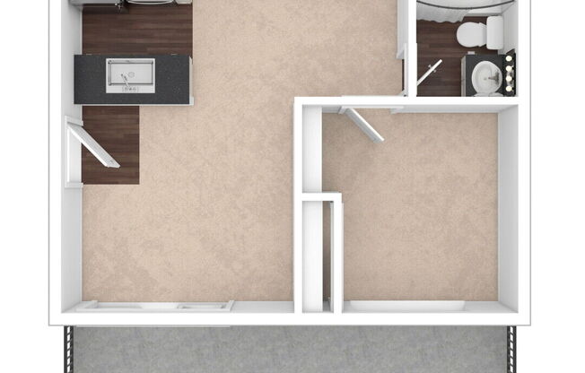 1 bed, 1 bath, 500 sqft, $1,986