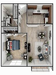 1 bed, 1 bath, 725 sqft, $1,800