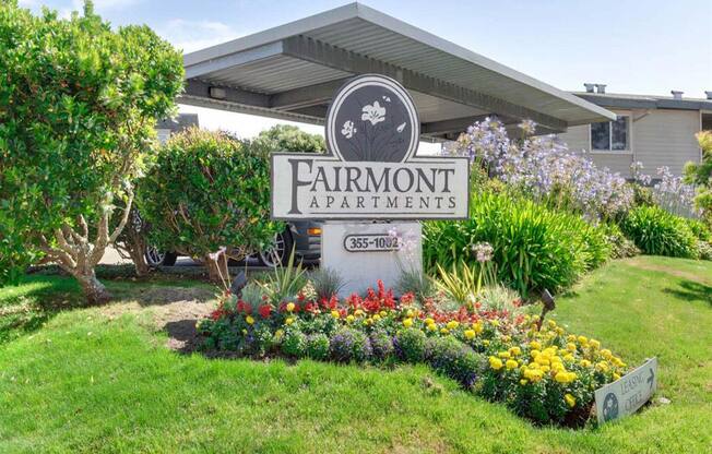 Elegant Entry Signage at Fairmont Apartments, California