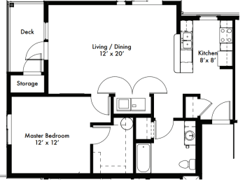 1 bed, 1 bath, 778 sqft, $1,588