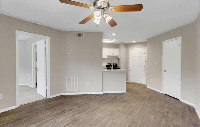 Renovated Living Area with Vinyl Plank Flooring
