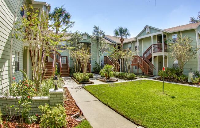 Every apartment home has a private entrance with lush landscaping.